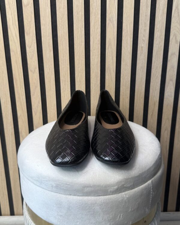 Ballerina SUSYMIX ecopelle intrecciata, NERO