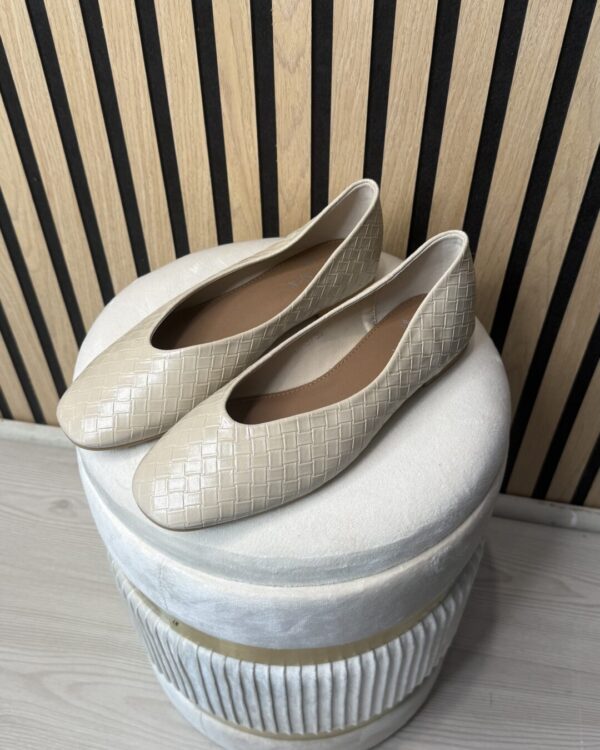 Ballerina SUSYMIX in ecopelle intrecciata, BEIGE