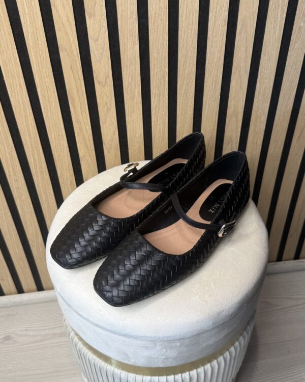 Ballerina SUSYMIX ecopelle intrecciata con cinturino