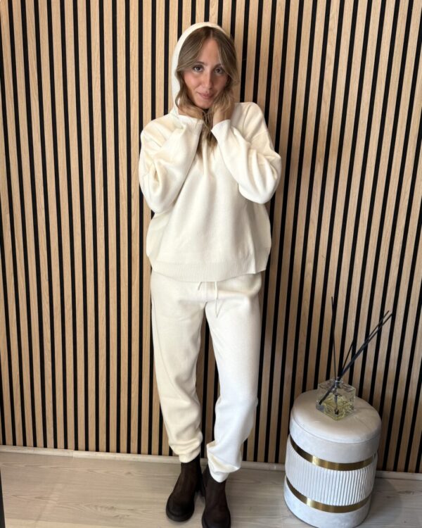 Pullover VICOLO con cappuccio, PANNA