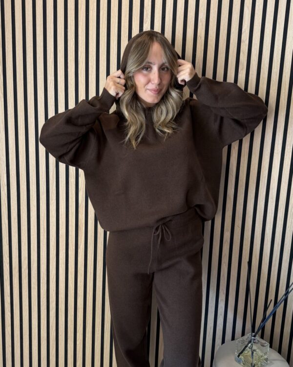 Pullover VICOLO con cappuccio, MORO