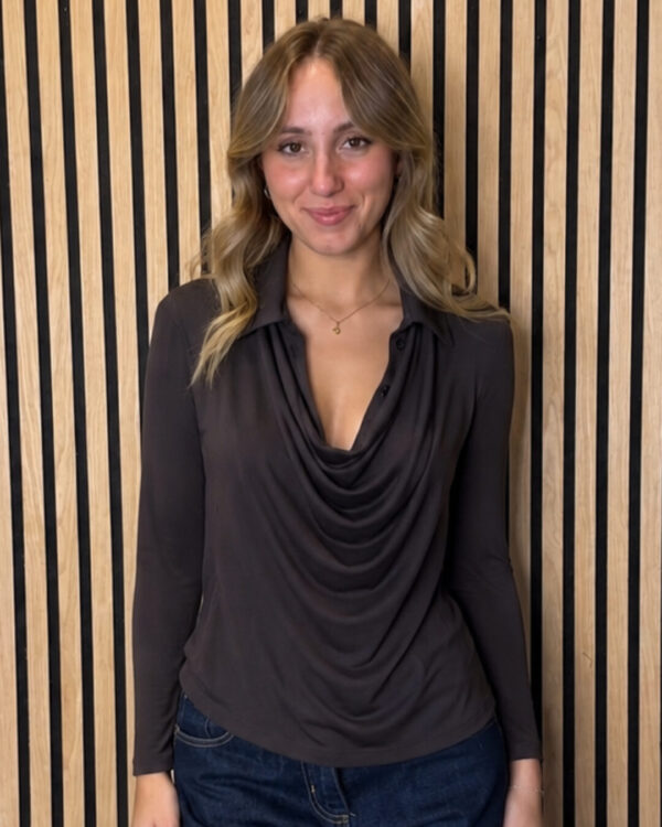 Maglia HAVEONE con drappeggio & bottoni