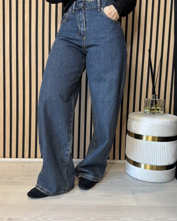 Jeans HAVEONE mod. BELLA , BLU con abrasioni arancioni