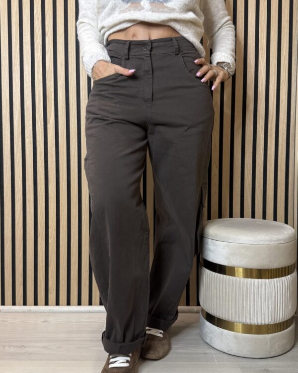 Pantalone Cargo SUSYMIX elasticizzato in vita , MORO